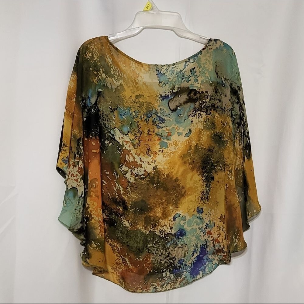 Allison Taylor Women's Oversized Multi-Colored Blouse Size Small - Picture 10 of 12